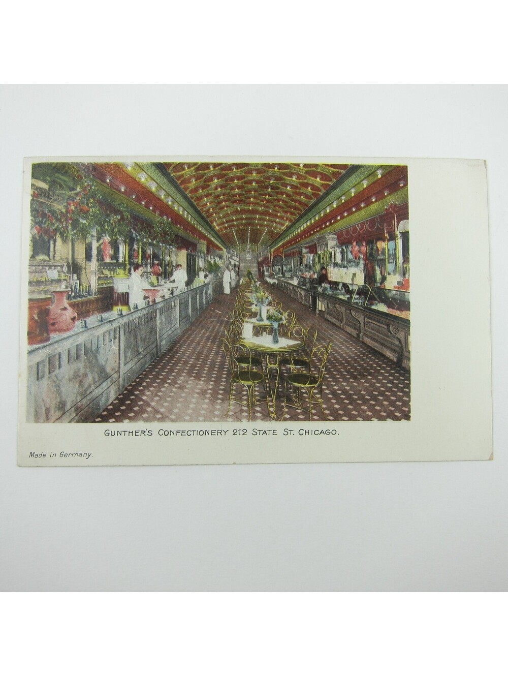 Postcard Gunther's Confectionery Store Interior Chicago Illinois Antique 1910s